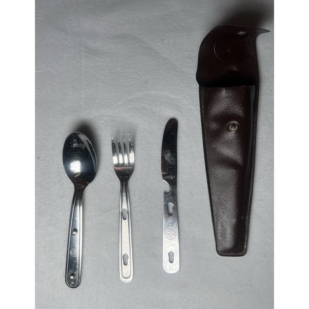 Vintage Boy Scouts of America‎ Imperial Stainless Utensil Set Knife Fork Spoon